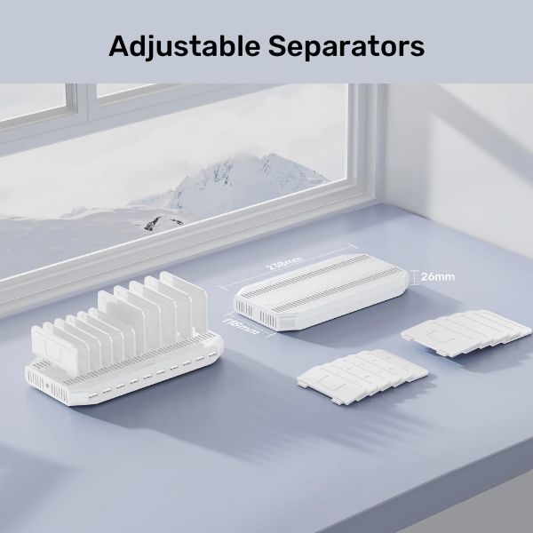Picture of 10-Port 60W Smart Charging Station 10x 2.4A USB-A Ports. Power: 60W. Over-charge Over
