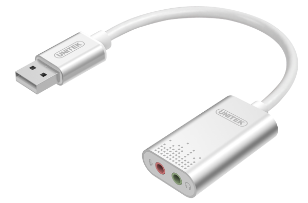 Picture of USB-A To Stereo Audio Converter in Aluminium Housing Supports DAC & ADC up to 48KHz