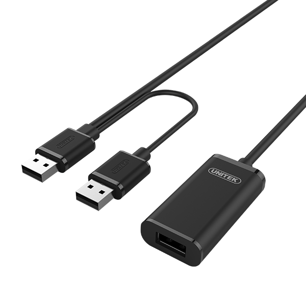 Picture of 5m USB 2.0 Active Extension Cable. Built-in Ext Chipset Supports Extended