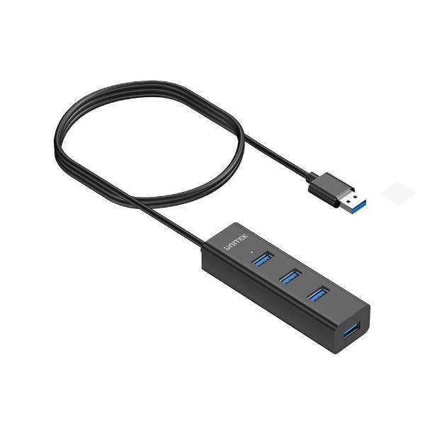 Picture of USB 3.0 4-Port hub w/ 1.2m Cable Speed Data Trans Rate up to 5Gbps. Plug & play. LED