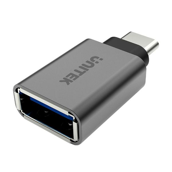 Picture of USB 3.1 USB-C Male to USB-A Female Adapter. Apple Style Aluminium Housing