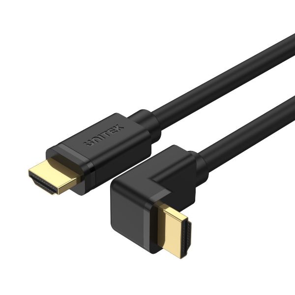 Picture of 4K HDMI 2.0 Right Angle Cable w/ 90 Degree Elbow. HDR10 HDCP2.2 3D & 7.1