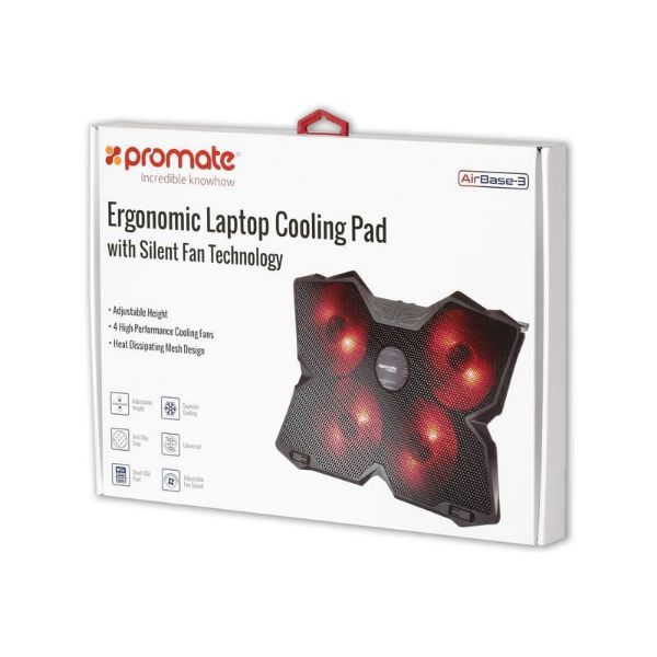 Picture of Height Adjustable Ergonomc Gaming Laptop Cooling Pad w/ 5 Built-in High-Speed Cooling
