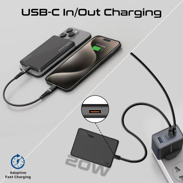 Picture of 5000mAh Ultra-Slim Wireless Charging 15W MagSafe PowerBank 20WPD USB-C In/Out Port Smart