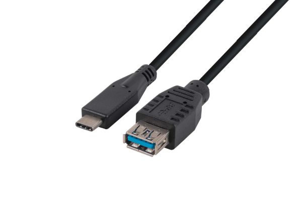 Picture of 0.2M USB 3.1 USB-C Male to USB-A Female Cable Black