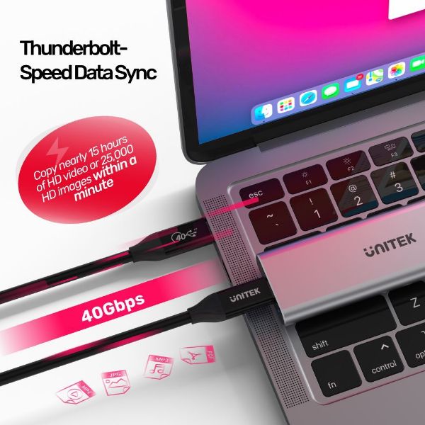 Picture of 0.8m USB4 USB-C to USB-C Cable Supports up to 40Gbps Transfer Rate 100W Power Delivery