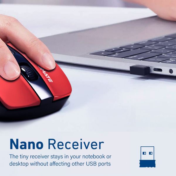 Picture of EZGrip Ergonomic Wireless Mouse w/ Quick Forward/Back Buttons. 800/1200/1600Dpi 10m