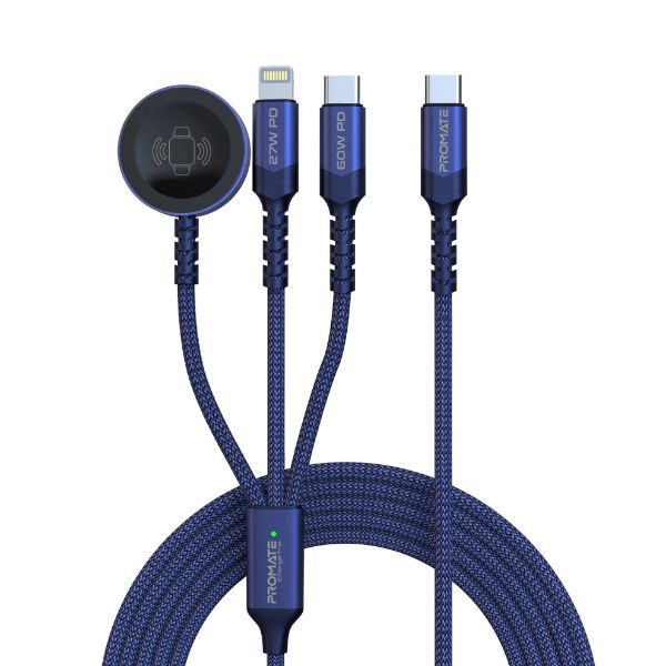 Picture of 1.5M 5in1 Multi-Connector Charging Cable w/ Both USB-C & Lightning Connectors