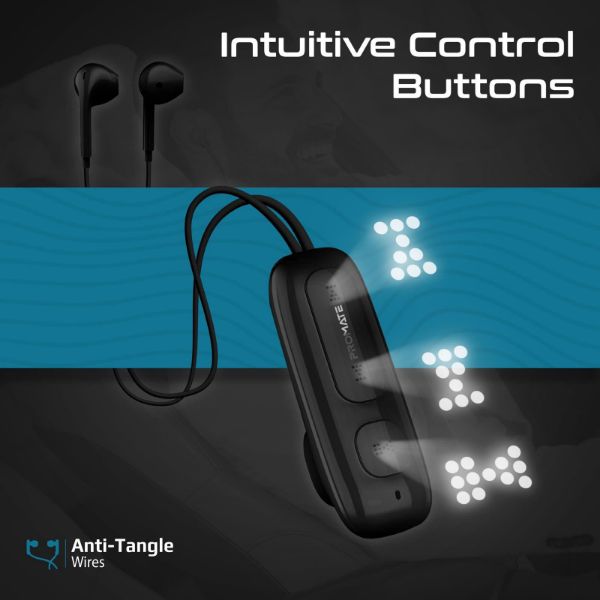 Picture of Clip-On BT Wireless Dynamic Earphones Magnetic Collar Clip Up to 12hrs Playtime Inline