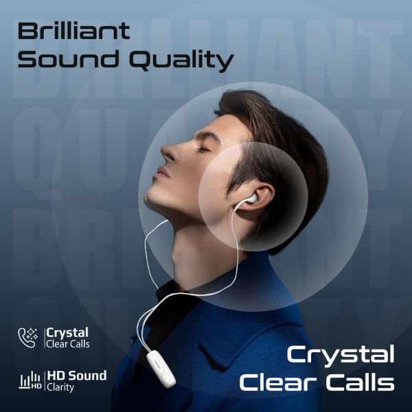 Picture of Clip-On BT Wireless Dynamic Earphones Magnetic Collar Clip Up to 12hrs Playtime Inline