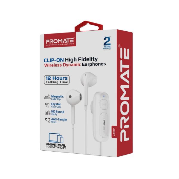 Picture of Clip-On BT Wireless Dynamic Earphones Magnetic Collar Clip Up to 12hrs Playtime Inline