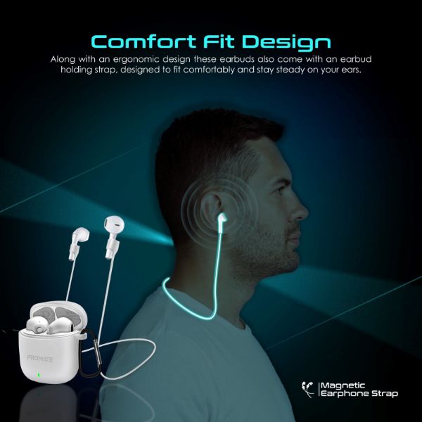 Picture of In-Ear HD Bluetooth Earbuds Intellitouch & 260mAh Charging Case. Ergonomic Fit