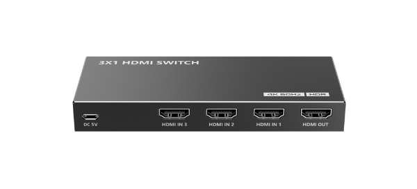 Picture of 4K 3-In-1-out HDMI HDR Switch. Support 12 bit full HD video 3D video & 4K x 2K@30/60