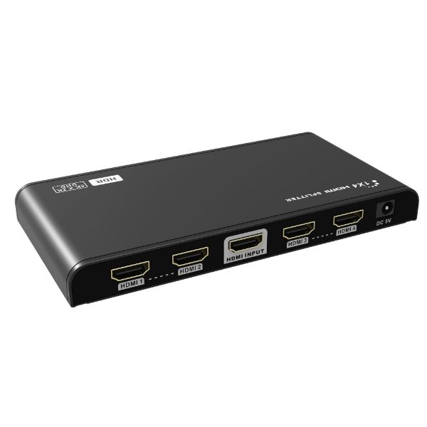 Picture of 1-In-4-out HDMI Splitter w/ HDR & EDID. UHD Res up to 4K2K@30/60Hz