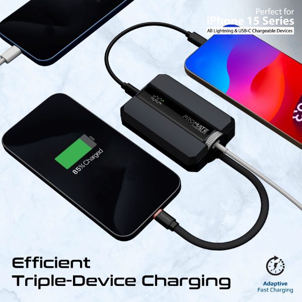 Picture of 10000mAh 30W PD Ultra-Fast Power Bank USB-C & Lightning Ports. Smart LED Screen