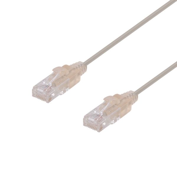 Picture of 0.15m Cat6A 10G Beige UTP Patch Lead 30AWG 8023af Unshielded Plug.