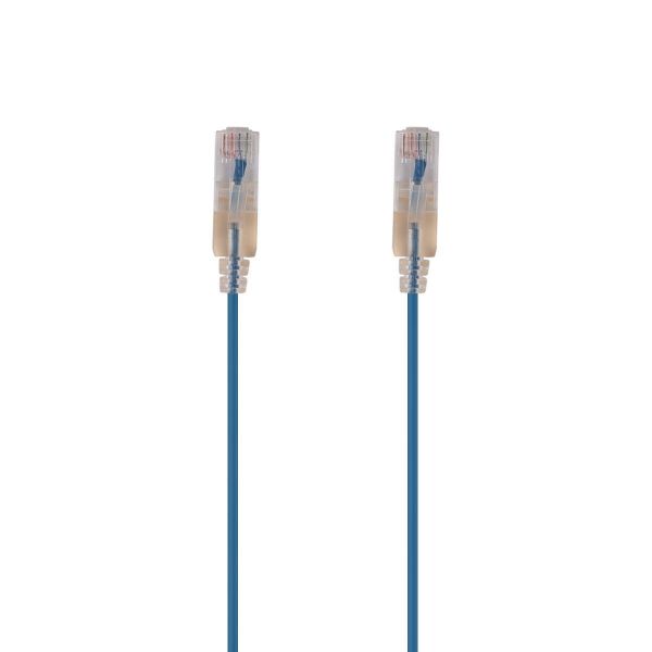 Picture of 0.25m Cat6A 10G Blue UTP LSZH Patch Lead 30AWG 802.3af Unshielded Plug.