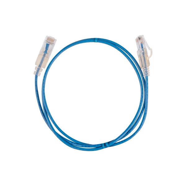 Picture of 0.75m Cat6A 10G Blue UTP LSZH Patch Lead 30AWG 802.3af Unshielded Plug.
