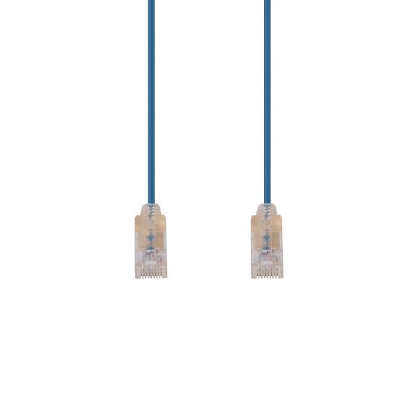 Picture of 2.5m Cat6A 10G Blue UTP LSZH Patch Lead 30AWG 802.3af Unshielded Plug.