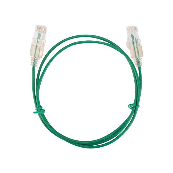 Picture of 0.5m Cat6A 10G Green UTP LSZH Patch Lead 30AWG 802.3af Unshielded Plug.