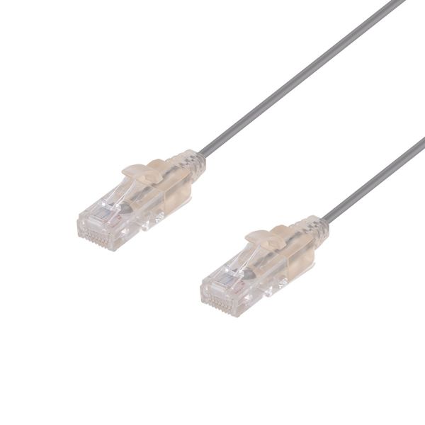 Picture of 0.25m Cat6A 10G Grey UTP LSZH Patch Lead 30AWG 802.3af Unshielded Plug.