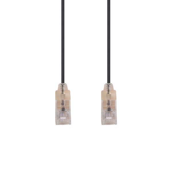 Picture of 0.5m Cat6A 10G Black UTP LSZH Patch Lead 30AWG 802.3af Unshielded Plug.