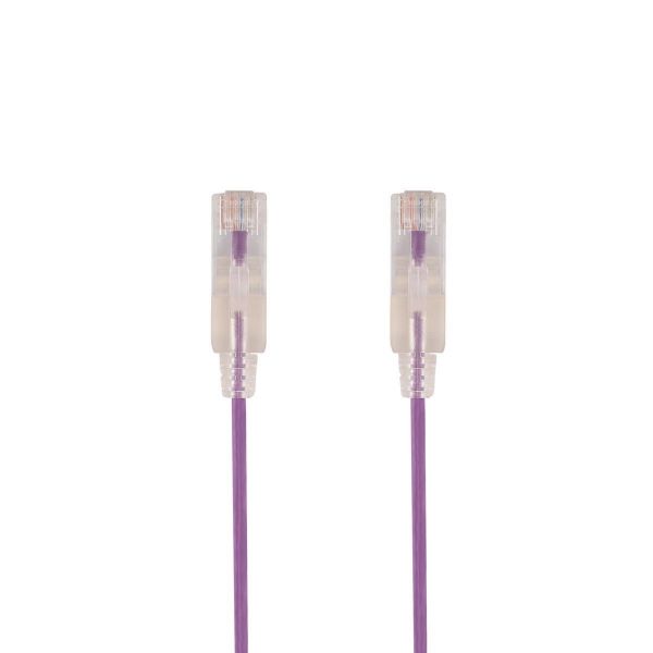 Picture of 2.5m Cat6A 10G Purple UTP LSZH Patch Lead 30AWG 802.3af Unshielded Plug.
