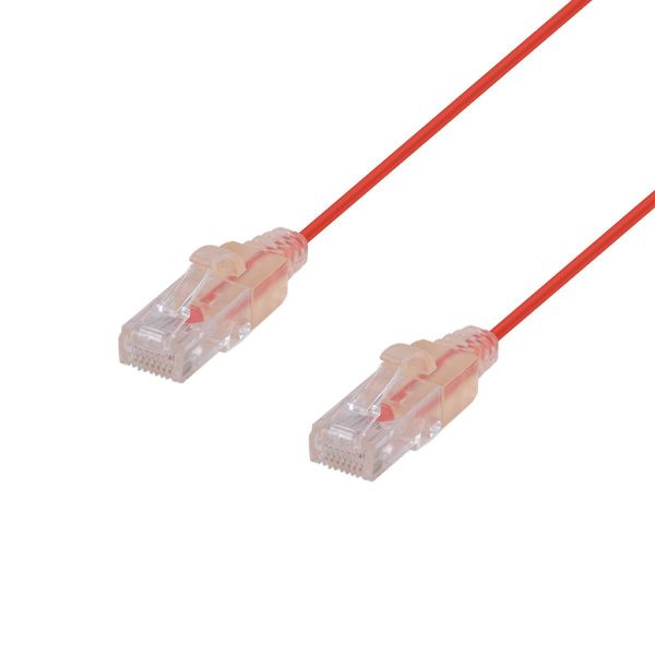 Picture of 0.75m Cat6A 10G Red UTP LSZH Patch Lead 30AWG 802.3af Unshielded Plug.