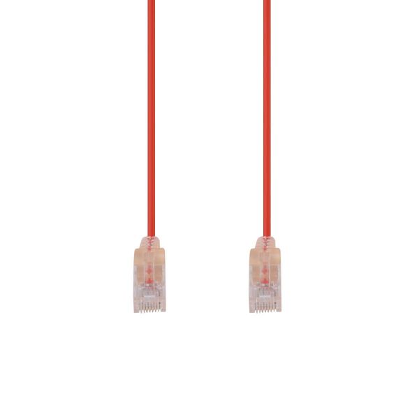 Picture of 2.5m Cat6A 10G Red UTP LSZH Patch Lead 30AWG 802.3af Unshielded Plug.