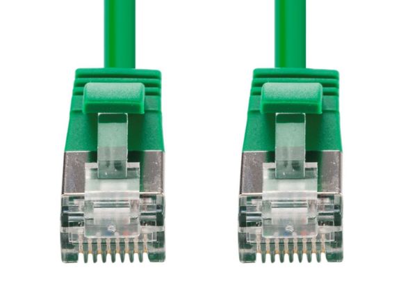 Picture of 0.75m Cat6A S/FTP Green 10G LSZH Patch Lead 34AWG 802.3af Shielded Plug.