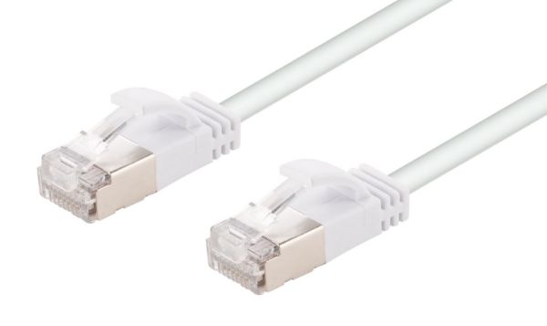 Picture of 0.5m Cat6A S/FTP White 10G LSZH Patch Lead 34AWG 802.3af Shielded Plug.