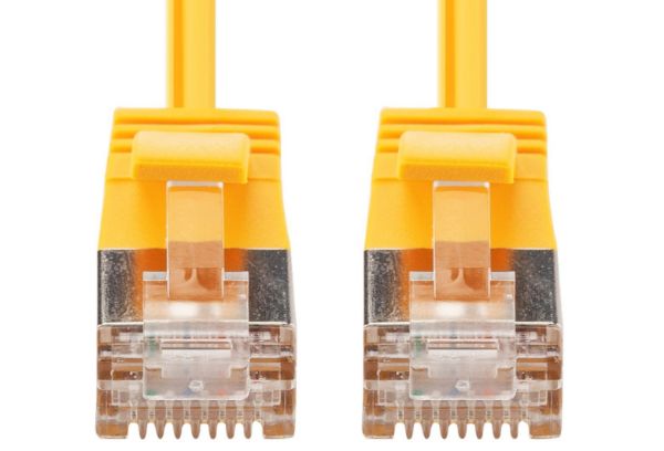 Picture of 0.5m Cat6A S/FTP Yellow 10G LSZH Patch Lead 34AWG 802.3af Shielded Plug.