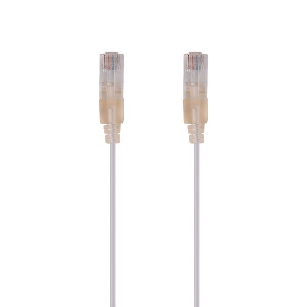 Picture of 0.25m Cat6A 10G White UTP LSZH Patch Lead 30AWG 802.3af Unshielded Plug.