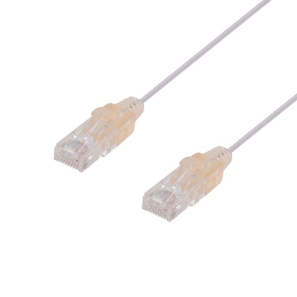Picture of 1.25m Cat6A 10G White UTP LSZH Patch Lead 30AWG 802.3af Unshielded Plug.