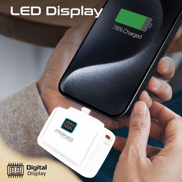 Picture of 10000mAh Ultra-Compact Fast Charging Power Bank In-Built Dual Folding USB-C & Lightning