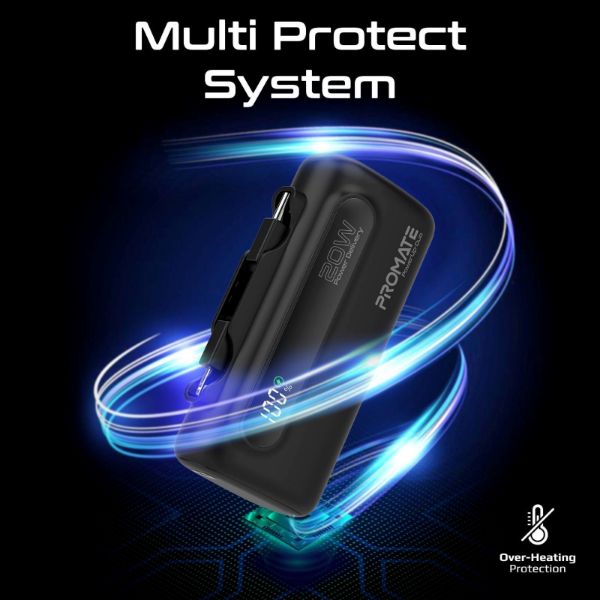 Picture of 5000mAh Ultra-Compact Fast Charging Power Bank In-Built Dual Folding USB-C & Lightning