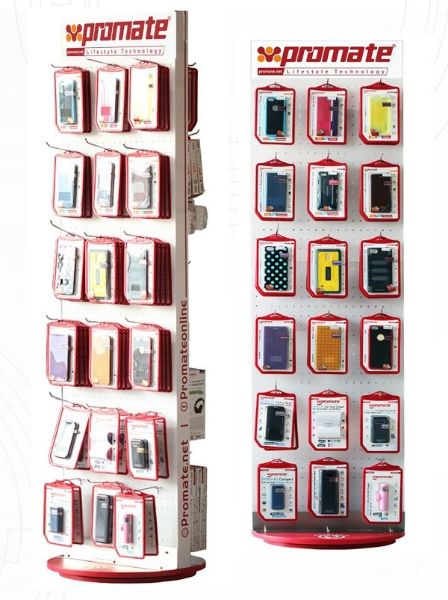 Picture of Retail Point of Sale Stand. 52 x 180 x 55cm. 60x Hooks: 15cm. Double Sided Rotatable