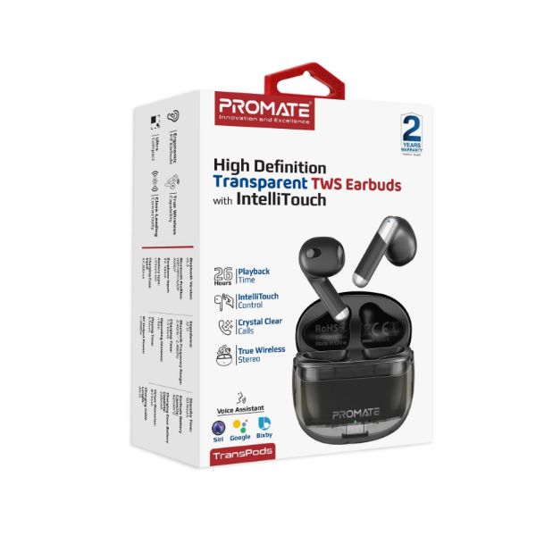 Picture of In-Ear HD Bluetooth Earbud Intellitouch & 300mAh Charging Case. Ergonomic Fit