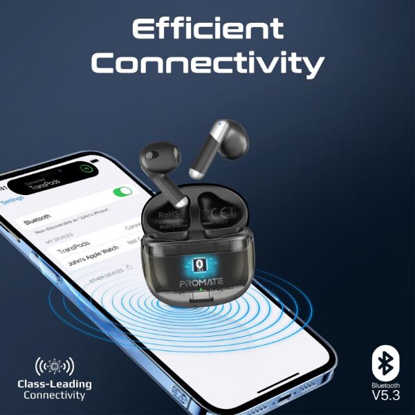 Picture of In-Ear HD Bluetooth Earbud Intellitouch & 300mAh Charging Case. Ergonomic Fit