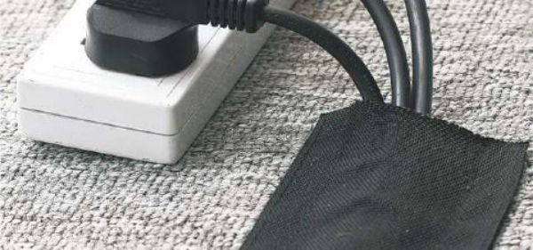 Picture of 1.5M Hook & Loop Carpet Cable Cover 100mm Wide Black.