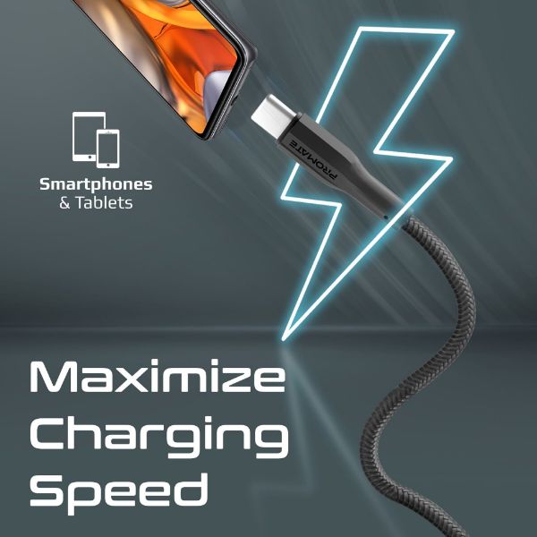 Picture of 2M USB-A to USB-C Super Flexible Cable. Supports 2A Charging & 480Mbps Data