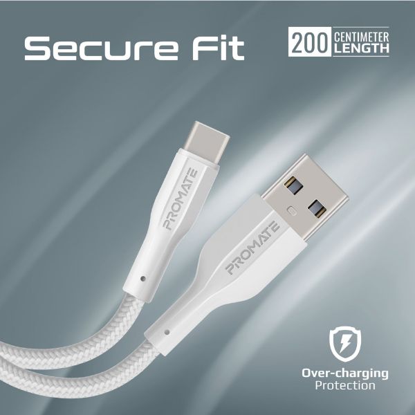 Picture of 2M USB-A to USB-C Super Flexible Cable. Supports 2A Charging & 480Mbps Data