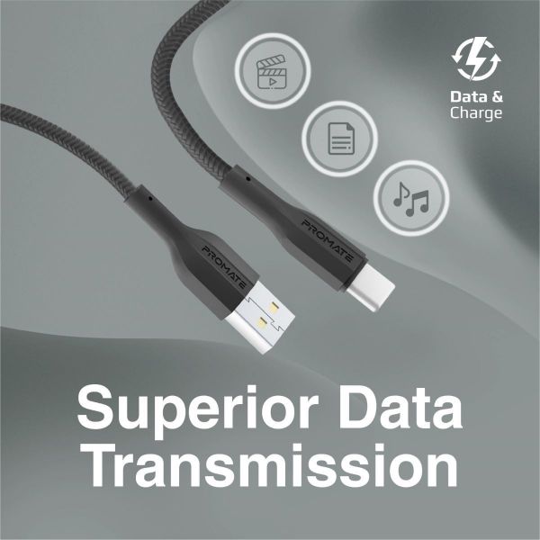 Picture of 1M USB-A to USB-C Super Flexible Cable. Supports 2A Charging & 480Mbps Data