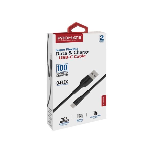 Picture of 1M USB-A to USB-C Super Flexible Cable. Supports 2A Charging & 480Mbps Data