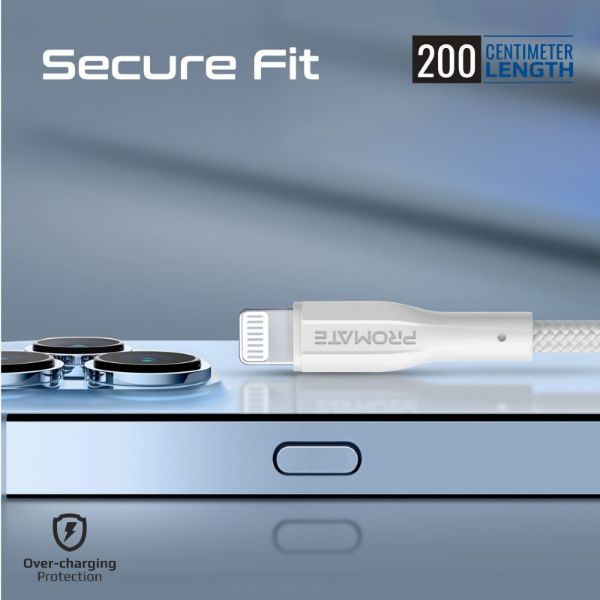 Picture of 2M USB-A to Lightning Connector Super Flexible Cable Supports 2A Charging & 480Mbps