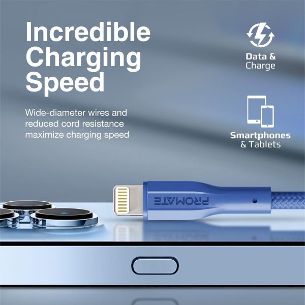 Picture of 1M USB-A to Lightning Connector Super Flexible Cable 2A Charging & 480Mbps Data