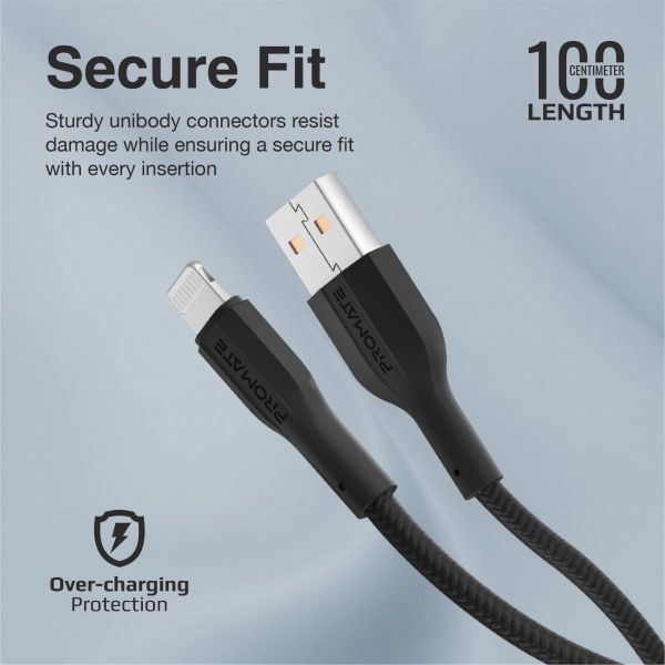 Picture of 1M USB-A to Lightning Connector Super Flexible Cable 2A Charging & 480Mbps Data