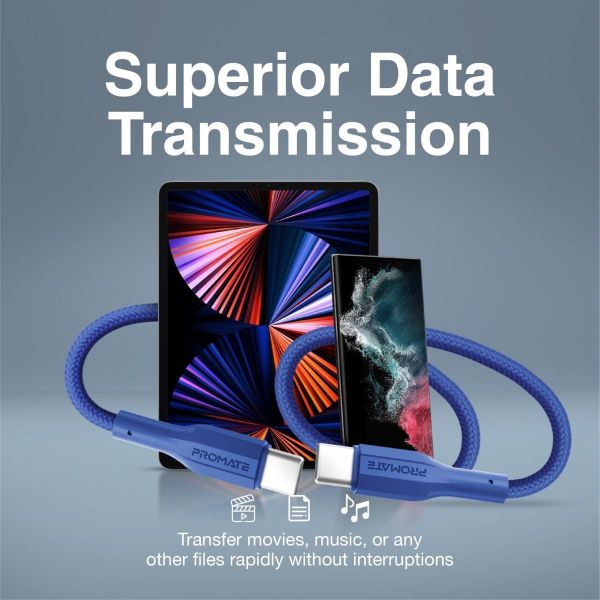 Picture of 1M USB-C to USB-C Super Flexible Cable. Supports 2A Charging & 480Mbps Data