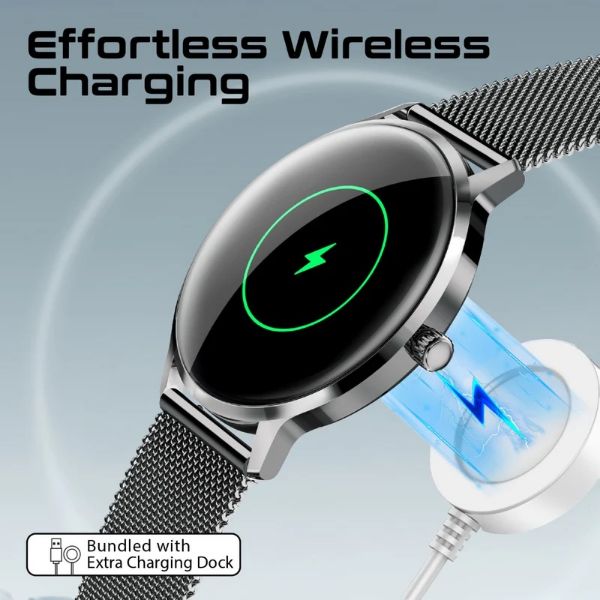 Picture of IP68 Smartwatch with 1.32'' Curved AMOLED Display & BT Cal Fitness Tracker Pedometer Bloo