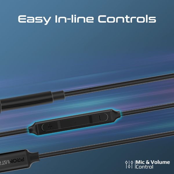 Picture of Mono In-Ear Wired Earphone with USB-C Connector. In-Line Microphone & Volume